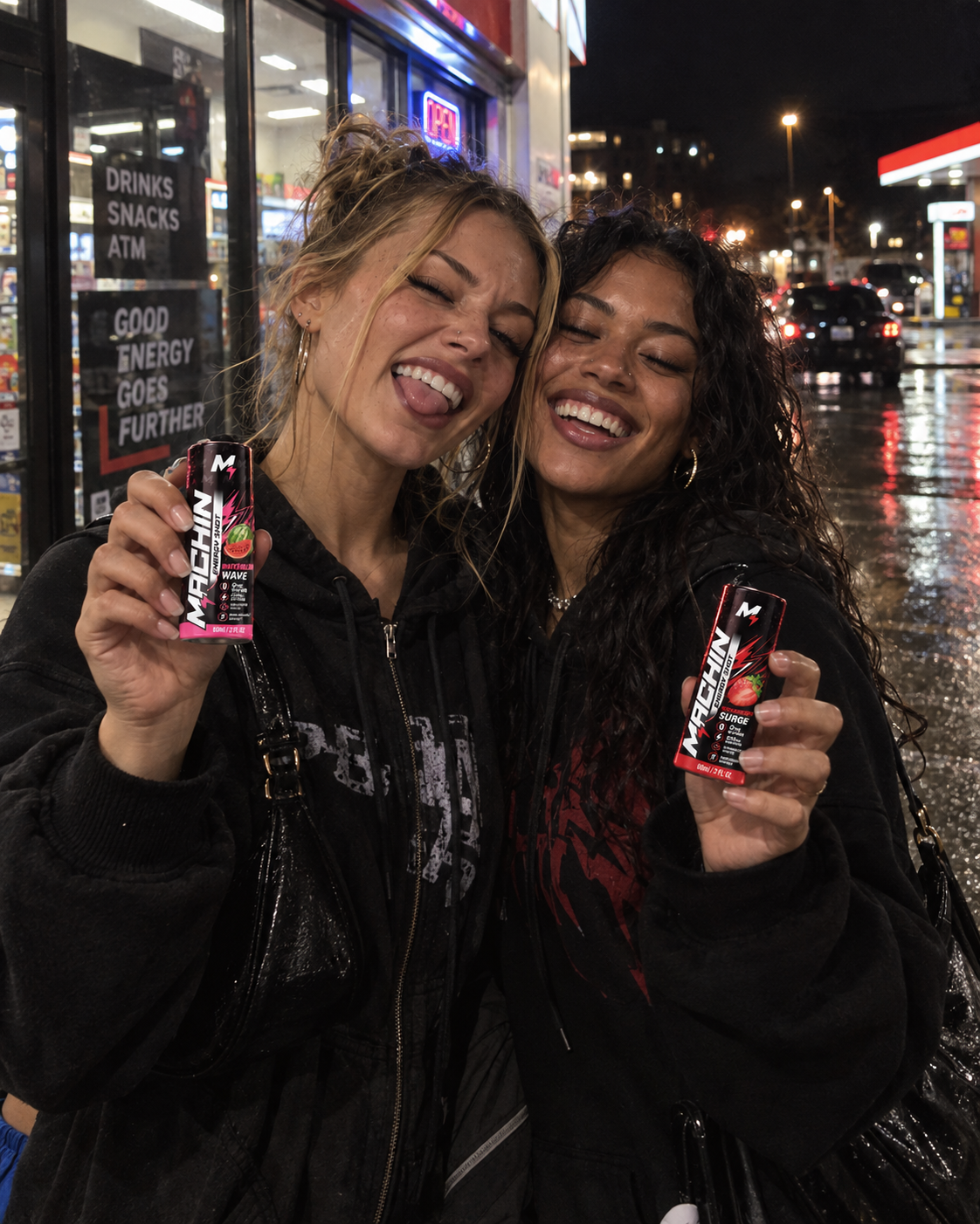 Machin Energy crew together at an urban skate spot